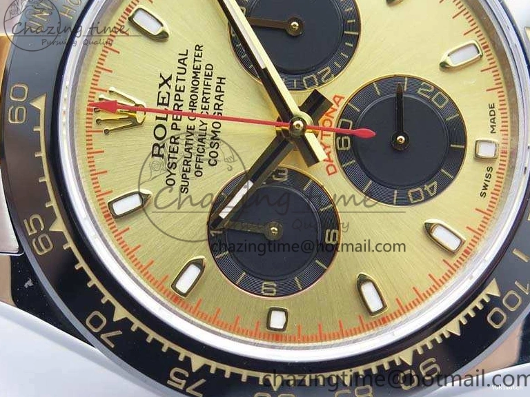 Best On Gold JH Ceramic Bracelet A7750 Dial SS YG SS Daytona Bezel YG Edition 0830